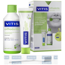 Набір Dentaid Vitis Orthodontic зубна паста 100 мл + ополіскувач 500 мл + щітка 1 шт